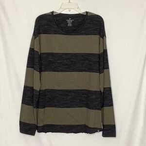 American Eagle Seriously Soft Striped Long Sleeve Crewneck Shirt Size XL